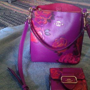 Coach: Mollie Bucket  Jumbo Floral Print and matching wallet